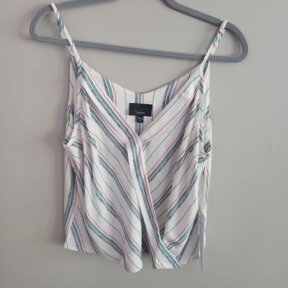 NWT! Lumiere Striped tank top cream, green, pink and blue Large - Picture 1 of 4